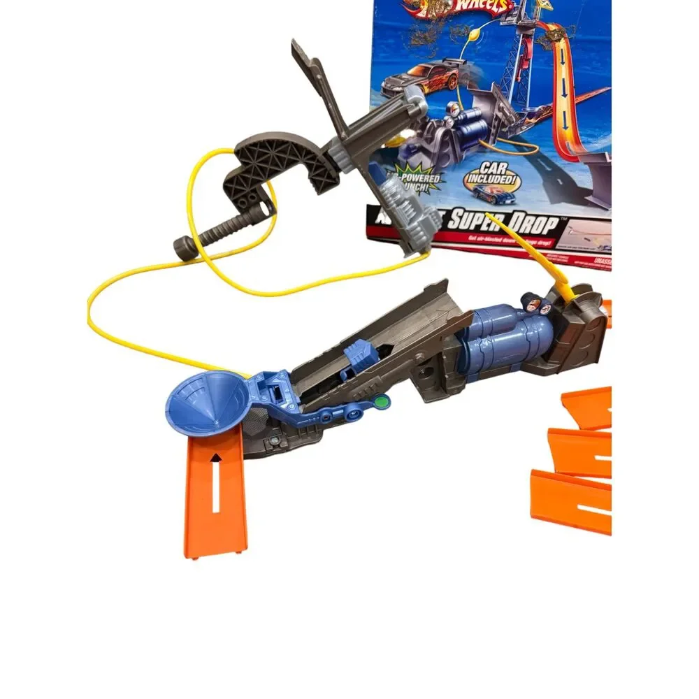 Hot Wheels Trick Tracks Airshot Super Drop Track Set w Box Untested No Car As Is